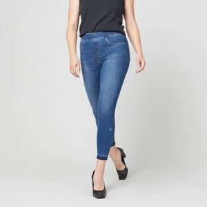Spanx Pull On Distressed Ankle Skinny Jeans Medium‎ Wash Women's Small